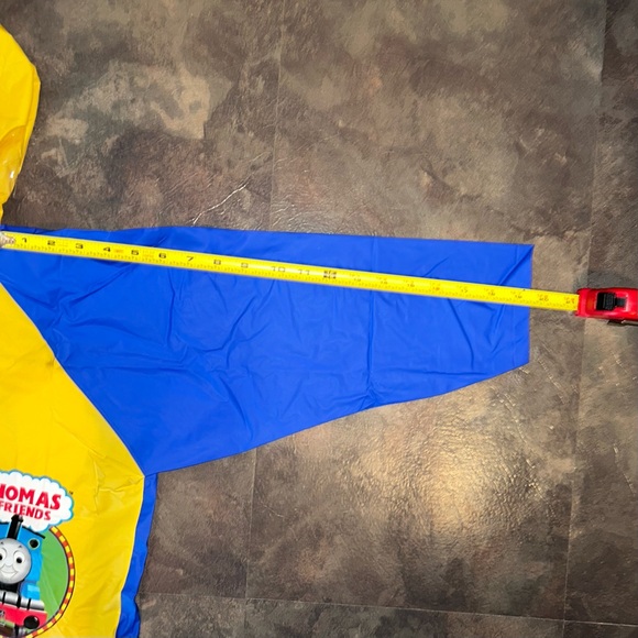 Thomas & Friends kids size 10 rain jacket hoodie 100% pvc back pack cover READ - Picture 5 of 14